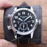 High Quality Copy Patek Philippe Calatrava Pilot Travel Time Watches Ss Black Dial